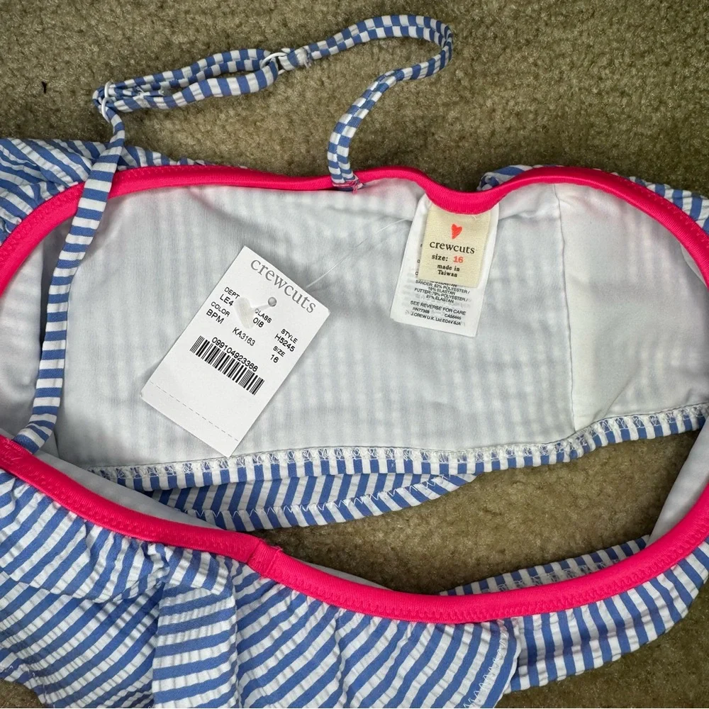 Crewcuts Blue and‎ Pink Striped Kids Bikini